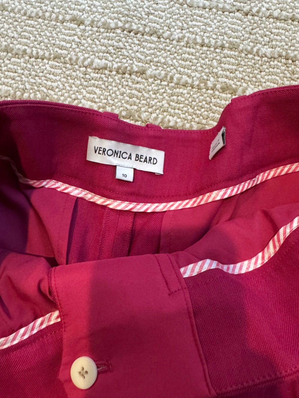 Veronica Beard Noemi High-Waist Tailored Pink Shorts | Size 10 - Picture 4 of 6